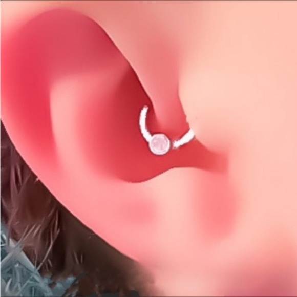 🌻NIB Handmade Pink Fire Open Gemstone Septum/Daith Ring🌻 - Picture 5 of 5